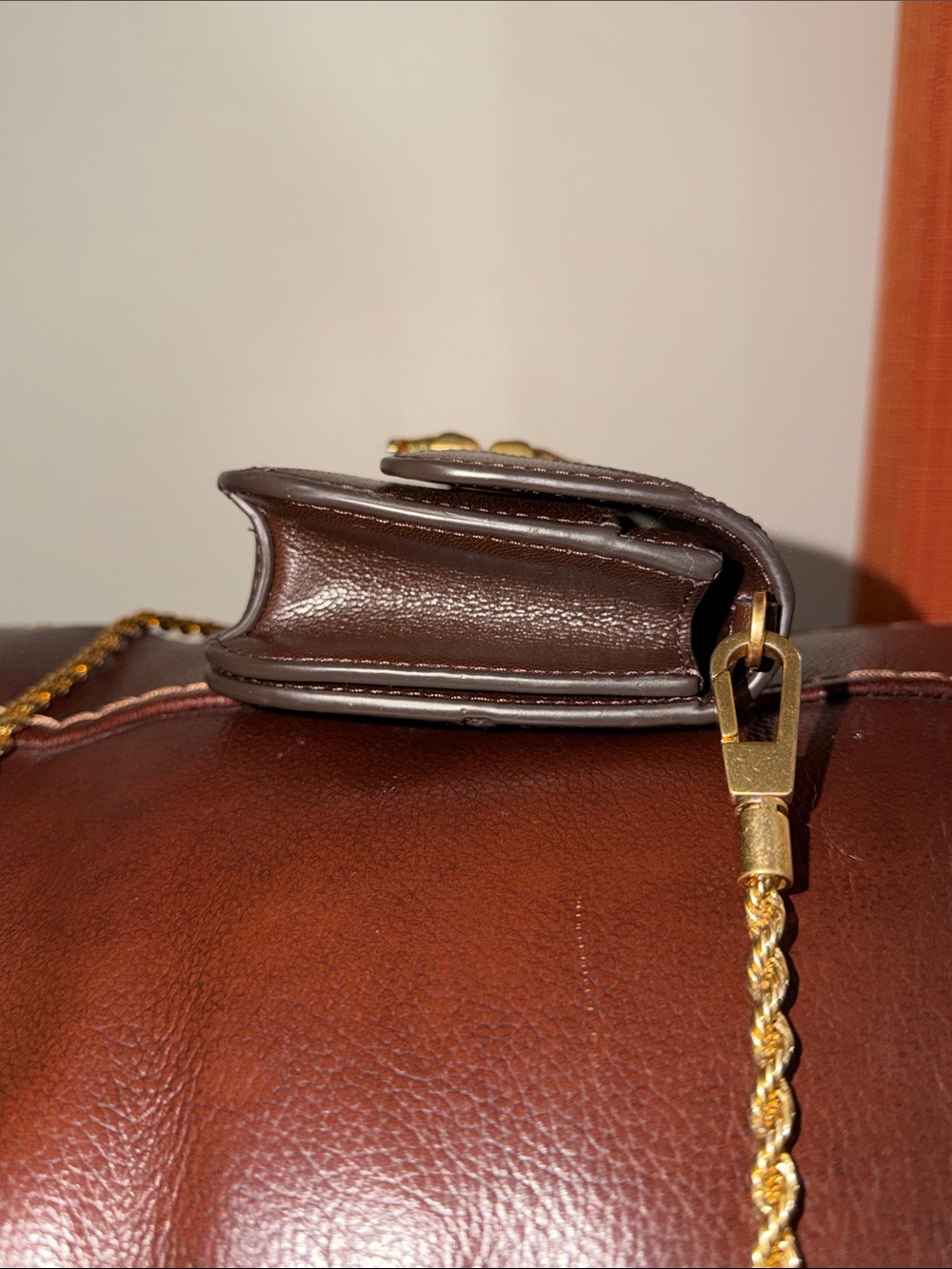 ‼️Tory Burch Eleanor Diamond Quilt Brown Leather Crossbody Bag - Picture 4 of 12